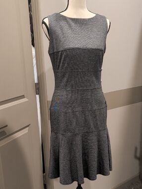 Enfocus Studio Gray Sleeveless Fit-and-Flare Midi Dress
